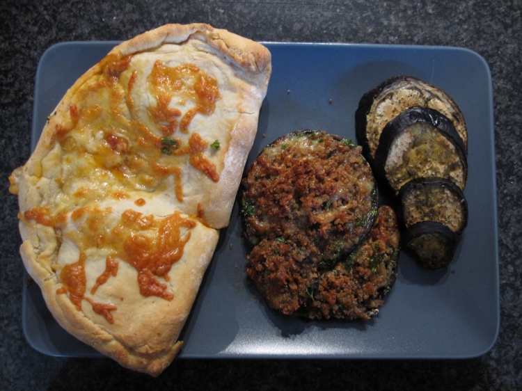Stuffed Mushrooms Stuffed mushrooms with calzone and roasted aubergine