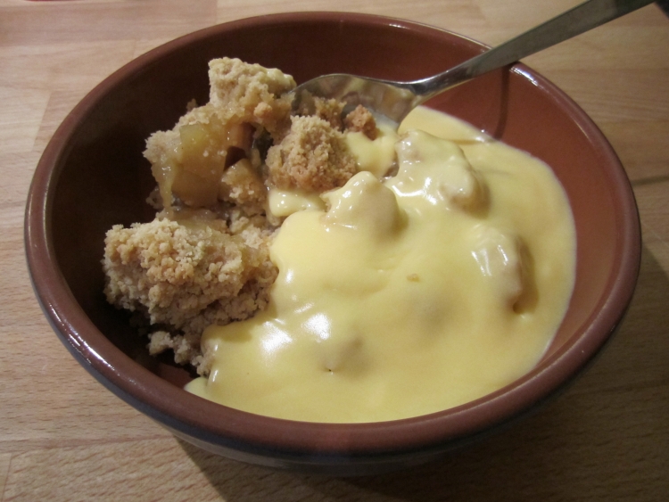 Apple Crumble Apple Crumble served with custard