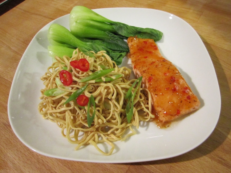 Sweet Chilli Salmon Noodles With Pak Choi Sweet Chilli Salmon Noodles With Pak Choi