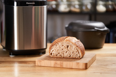 Sourdough made in a bread maker using a proper starter (no yeast)