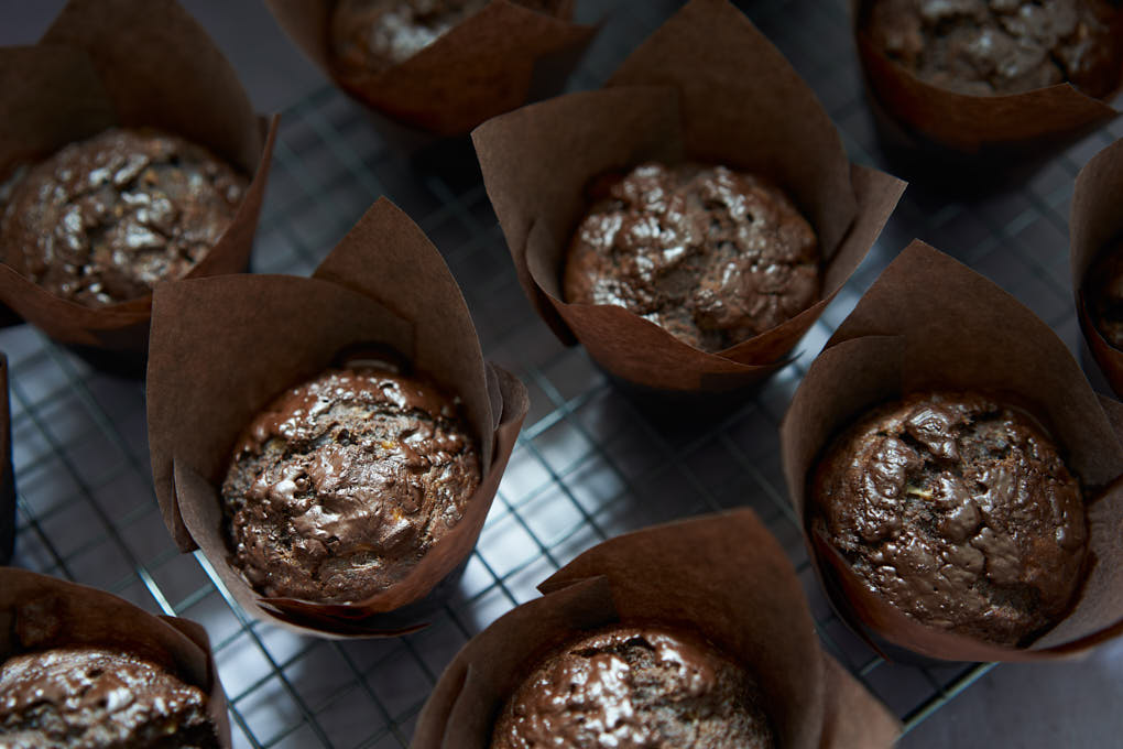 Nigella's Chocolate Banana Muffins recipe HotCooking