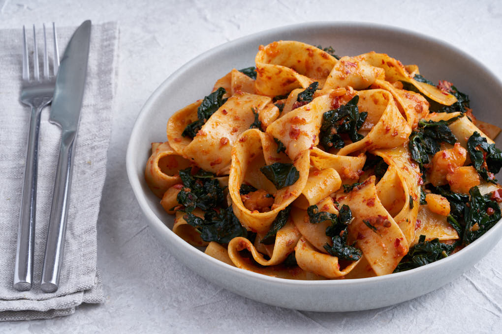 Nigella's Pappardelle with Cavolo Nero and 'Nduja recipe | HotCooking