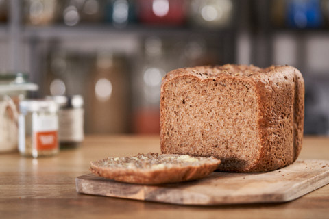 Panasonic bread maker rye loaf with vital wheat gluten and seeds