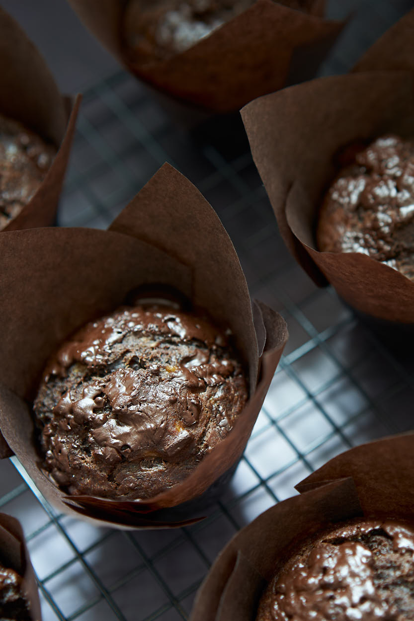 Nigella's Chocolate Banana Muffins recipe HotCooking