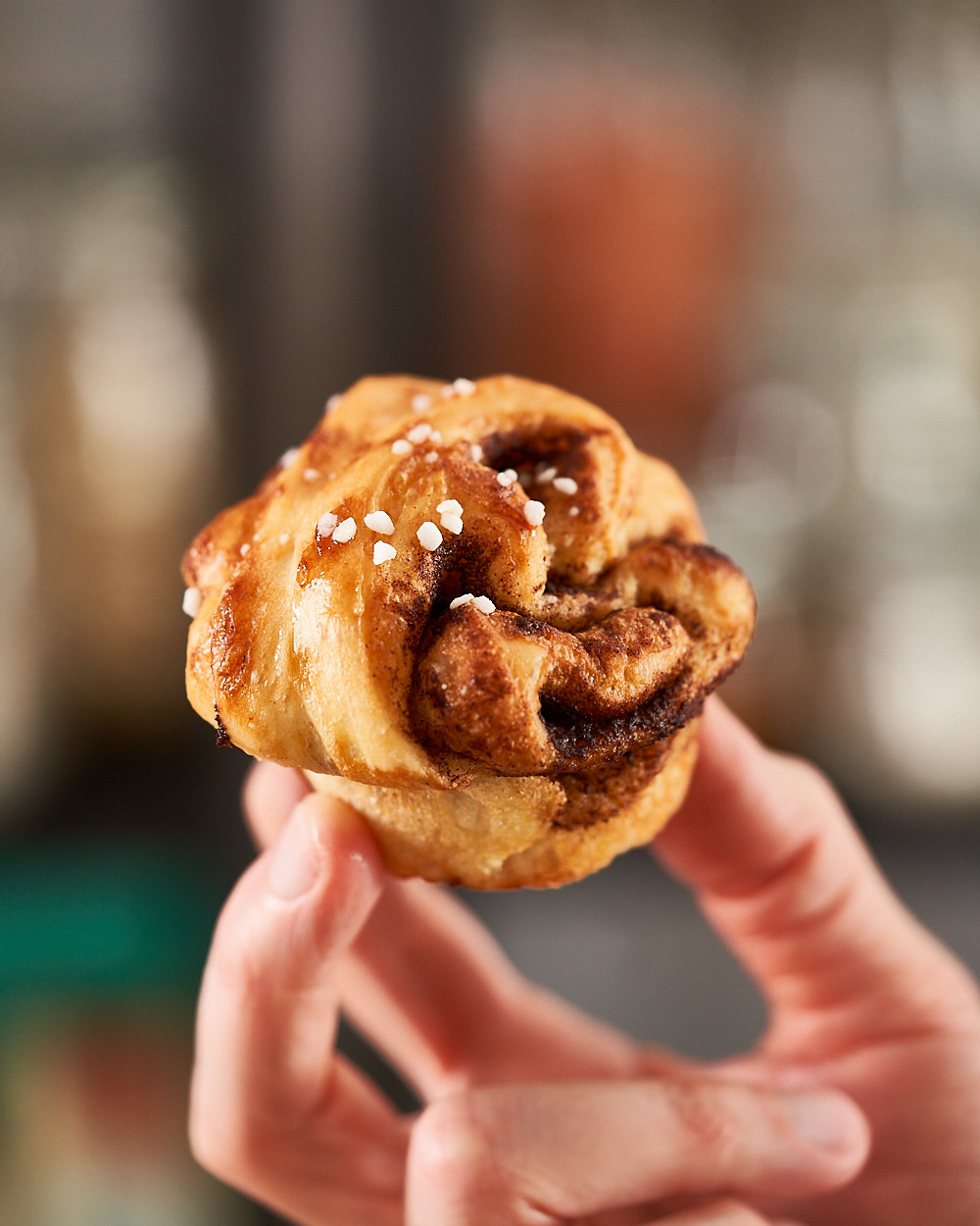 Cinnamon bun made in a muffin tin