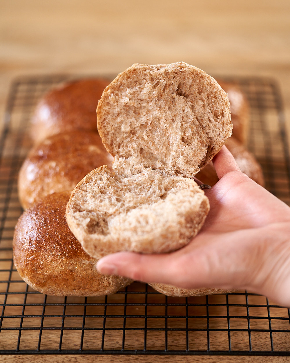 Panasonic bread maker wholemeal rolls crumb shot