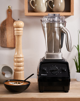 Vitamix stainless steel container on a Vitamix E310